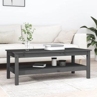vidaXL Mesa De Centro De Madera Maciza De Pino Gris 110x50x40 Cm Vidaxl