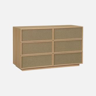 Sweeek Cassettiera Decorativa In Legno E Tessuto Con 6 Cassetti