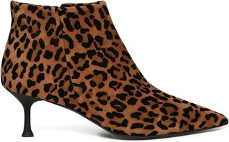 Giuliano Galiano animal-print heeled boots - women - Calf Leather/Calf Leather/Rubber - 38.5 - Brown