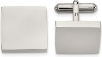 Diamond2Deal Stainless Steel Polished Square Cuff Links