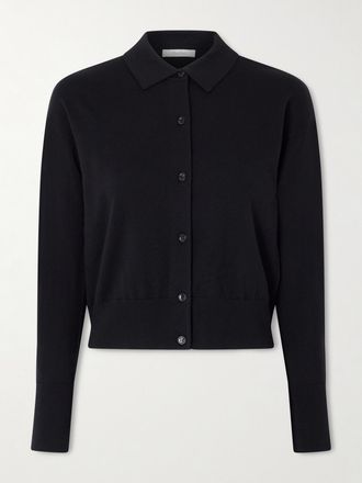 Max Mara Cardigan Cropped In Misto Lana - Nero