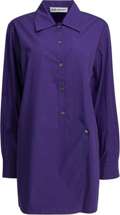 Our Legacy Wave Shirt - Dames - Shirt Kleedjes - Blauw - S - Katoen - Kleedjes