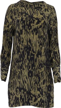 Nili Lotan Nili Lotan Printed Mini Dress in Green Silk