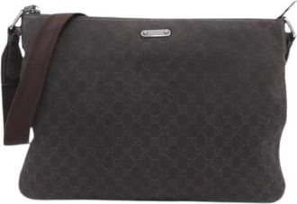 Gucci Pre-owned GG Denim Shoulder Bag - Dames - Vintage Schoudertas - Bruin - ONE Size - Denim - Vintage