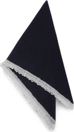 Ganni Sciarpa in lana con pizzo - - Accessories - Donna - Blu - ONE SIZE