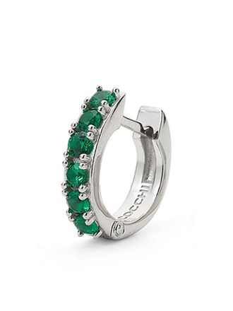 Emanuele Bicocchi crystal hoop earring - unisex - Sterling Silver/Cubic Zirconia - One Size