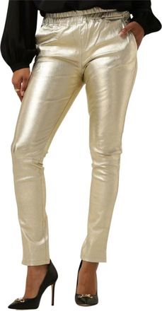 Est'seven Broeken, Dames, Geel, XS, Boyfriend Pants/Chino in Goud