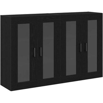 vidaXL Vidaxl - Armario De Pared 2 Pcs Roble Negro 69.5 X 34 X 90 Cm