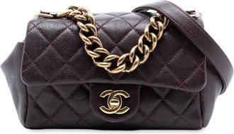 Chanel Borsa a tracolla mini in pelle di pecora trapuntata con battente 2016-2017 - Rosso