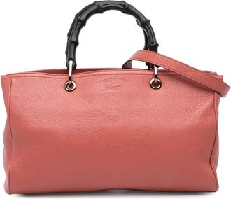 Gucci Pre-owned Handbags, female, Pink, Size: ONE SIZE Pre-owned Top Handle Leather Bag