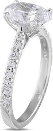 Luxury Bazaar Anello Oval in oro bianco 14 carati con diamanti - Argento