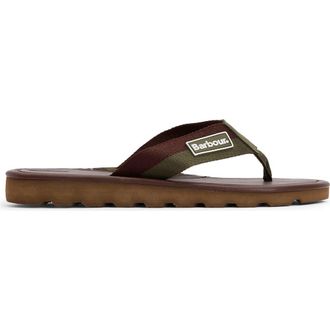 Barbour Harker Flip Flop in Choc/Olive at Nordstrom, Size 10
