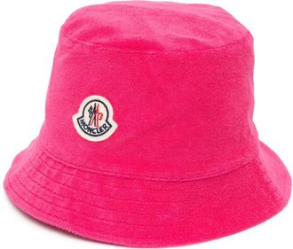 Moncler reversible logo-patch bucket hat - women - Polyamide/Cotton/Polyamide - S - Pink