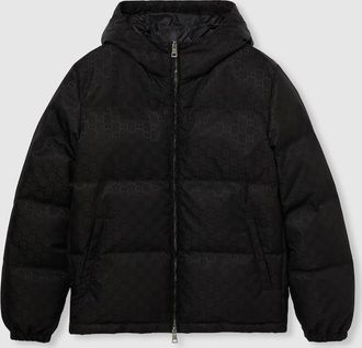 Gucci GG Nylon Canvas Down Jacket, Size 44, Black
