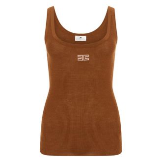Elisabetta Franchi Dames, Tops, Oranje, Maat: M Wol