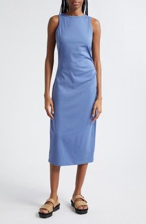 Vince Side Drape Stretch Cotton Midi Dress in Azurite at Nordstrom Rack, Size X-Small