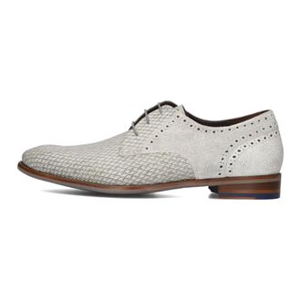Floris Van Bommel Schoenen, Heren, Wit, 44 2/3 EU, Klassieke Grijze Veterschoenen