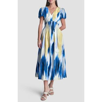 DKNY Abstract Print Cotton Dress in Sunlit Shoreline at Nordstrom, Size X-Small