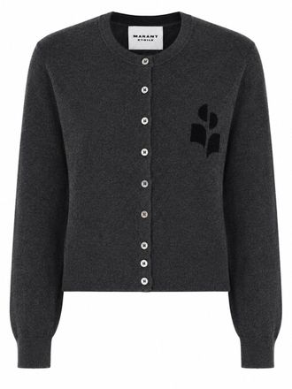 Isabel Marant Lona Cropped Button-Down Cotton-Wool Cardigan