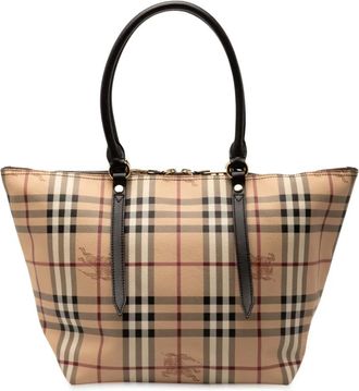 Burberry 2000-2017 kleine Haymarket Check Salisbury gecoate canvas shopper - Bruin