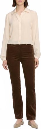 Frame Denim Le Sleek Straight Corduroy Pants In Bitter Chocolate