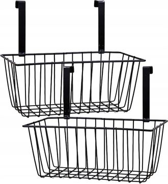 OEM Set Estante Colgante Metal Negro Pr&aacute;ctico Ba&ntilde;o