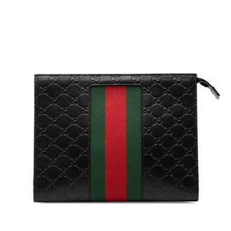 Gucci ssima Web Clutch