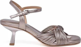 Ash Beige Knotted Strap High-Heel Sandals