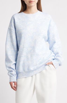 LoveShackFancy Palo Cotton Blend Sweatshirt in Blue Cove at Nordstrom, Size X-Small