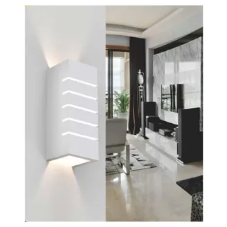 Trade Shop Trade Shop - Applique Parete Up E Down In Gesso Verniciabile Rettangolo Intagliato G9 Gs-e52