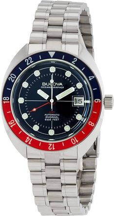 Bulova Oceanographer GMT Automatic Blue Dial Mens Watch 96B405