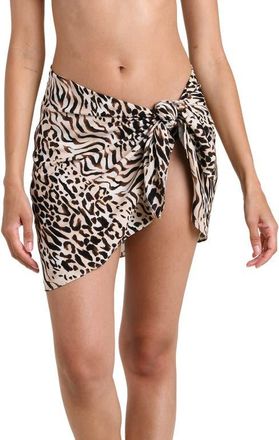 La Blanca Fierce Territory Tie Side Cover-Up Sarong in Taupe at Nordstrom