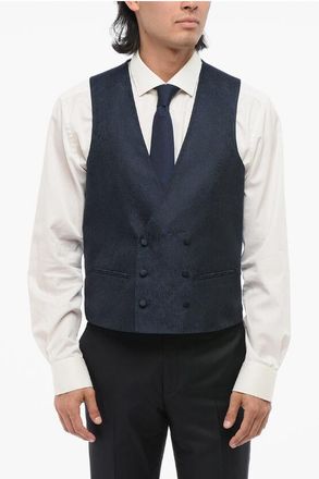 Corneliani CODE Double -Brested Vest with Damasked Motif size 50