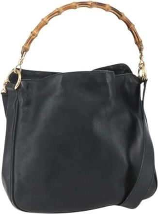 Gucci Pre-owned Handbags, female, Black, Size: ONE SIZE Pre-owned Leather Handbag