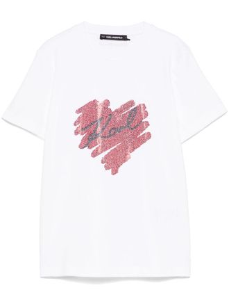 Karl Lagerfeld T-shirt met logo-hart - Wit