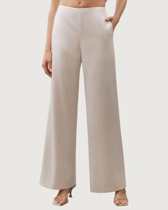 endless rose Francesca Satin Pant In Ivory