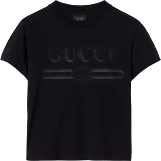 Gucci Tops, Dames, Zwart, M, Katoen, T-shirt met print
