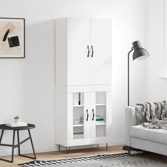 vidaXL Vidaxl - Aparador Alto Madera Contrachapada Blanco 69,5x34x180 Cm