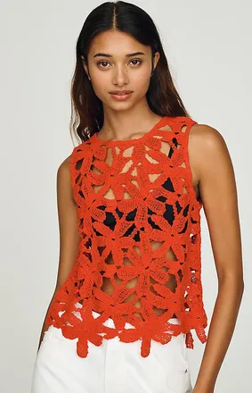 Dolan Cotton Crochet Tank Top