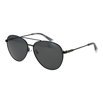 Polaroid Unisex Black Metal Sunglasses - One Size