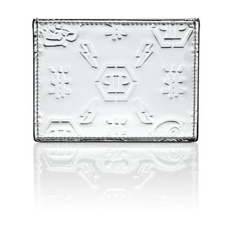 Philipp Plein Wallets & Cardholders, male, Gray, Size: ONE SIZE Mirrored Leather Card Holder