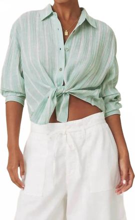 Splendid Aylei Stripe Button Down In Teal Multi