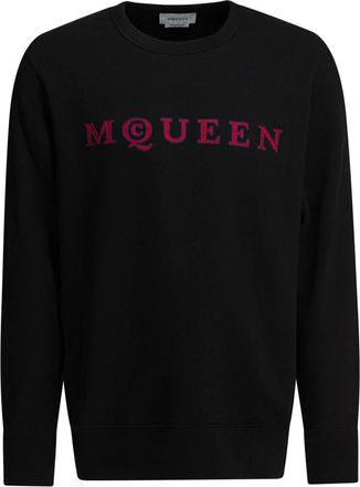 Alexander McQueen Embroidered Logo Crew Sweat - Heren - Sweatshirts - Zwart - S - Katoen - Hoodies & sweatvesten