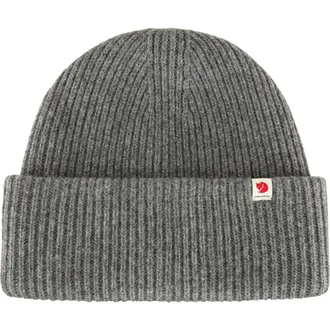 Fj&auml;llr&auml;ven Heavy Lambswool Rib Beanie in Grey at Nordstrom