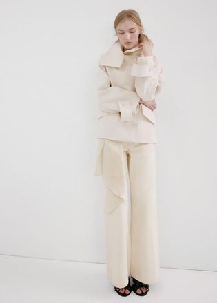 Mango Jeans a zampa a vita media grezzo - Donna - 36 - MANGO