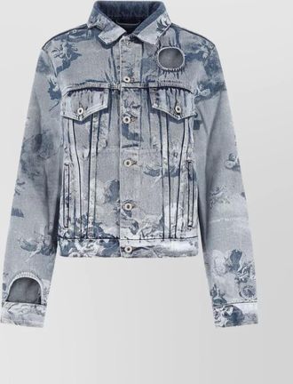 Off-white denim meteor cutout jacket