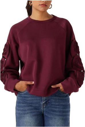Object Objdorina Lo L/S Sweat Top - Dames - Sweatshirts - Rood - XL - Polyester - Hoodies & sweatvesten