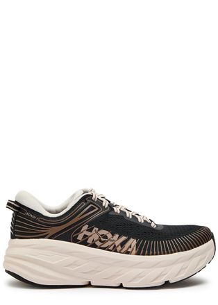 Hoka One One Bondi 7 Mesh-knit Sneakers - Black - 6.5 (IT39.5 / UK6.5)