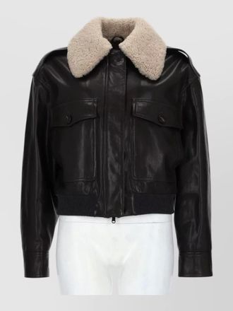 Brunello Cucinelli leather bomber jacket