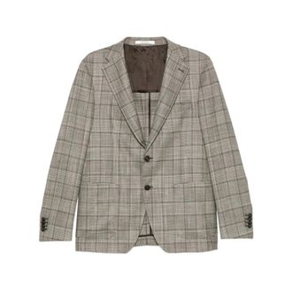 Tagliatore Blazers, male, Gray, Size: M Shadow Check Tweed Jacket